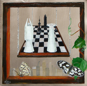 Schach in Shanghai - auf Edelstahl